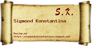 Sigmond Konstantina névjegykártya